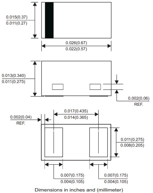Mechanical Drawing - Comchip Technology CDBZC0140L-HF Schottky Diode
